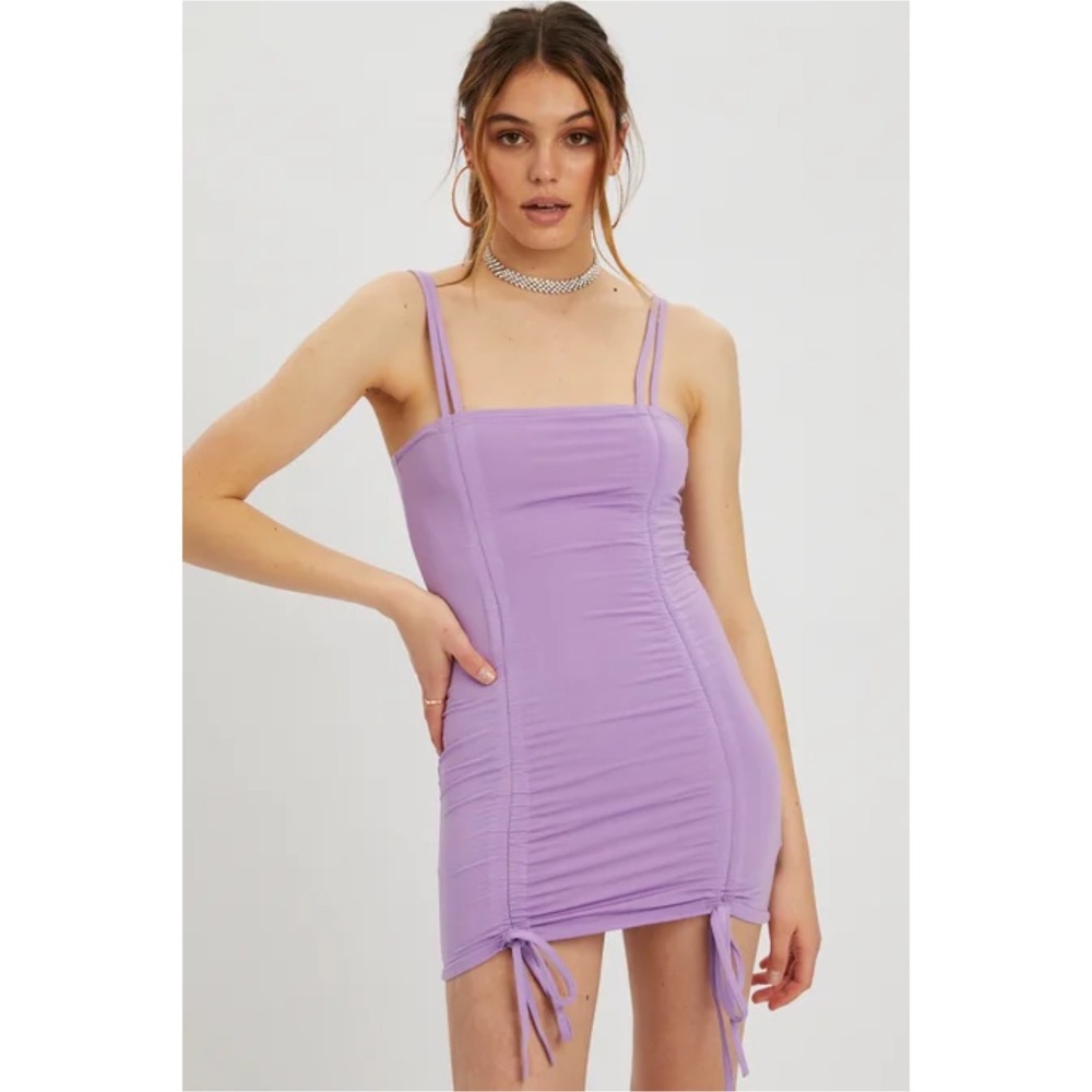 🌸 Purple Ruched Dress - Picture 2 of 7